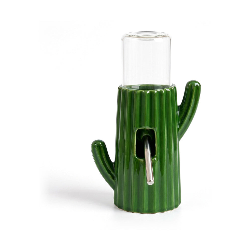 Cactus Ceramic Stand with Water Bottle for Hamsters