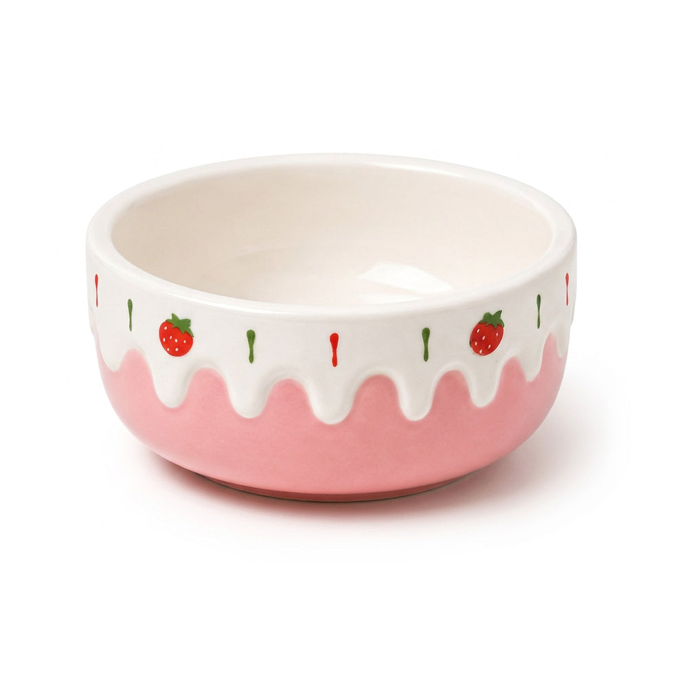 Strawberry Drip Ceramic Food Bowl for Hamsters