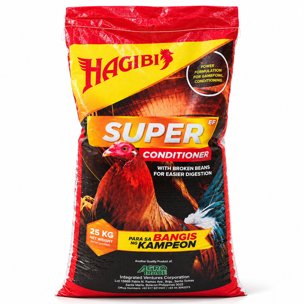 Hagibis Super EF Conditioner Gamefowl Feed, 25kg Sack or 1kg Repack
