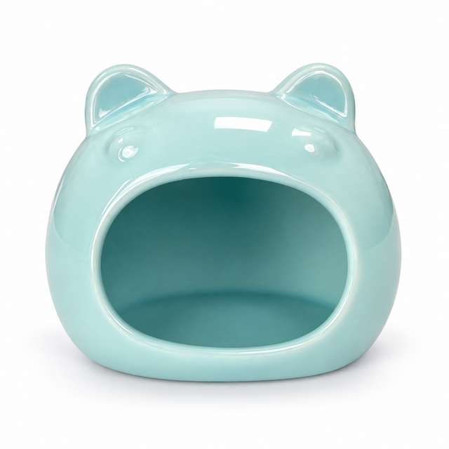 Ceramic Hamster Hut (Blue)