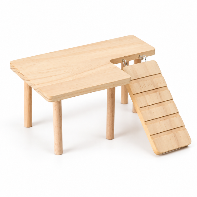 Wooden Hamster Platform with Ramp 22 x 13 cm