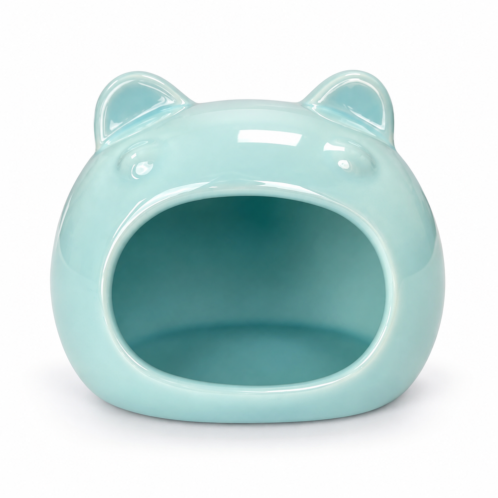Ceramic Hamster Hut (Blue)