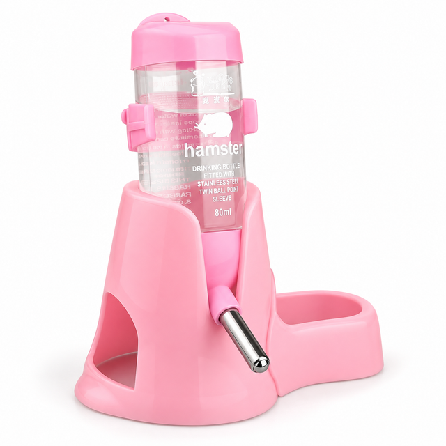 Hamster Water Bottle with Stand 80ml (Pink)