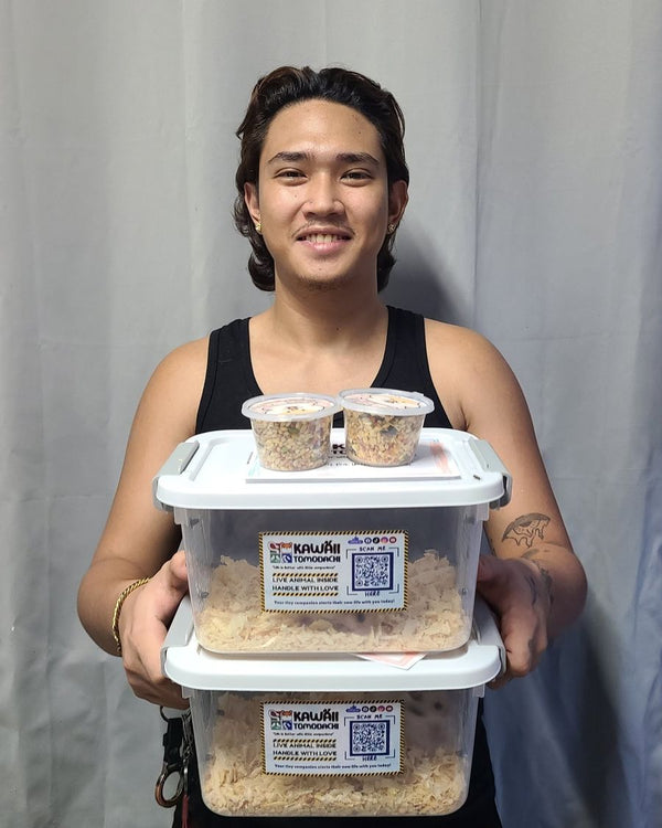 A customer with two hamster carriers